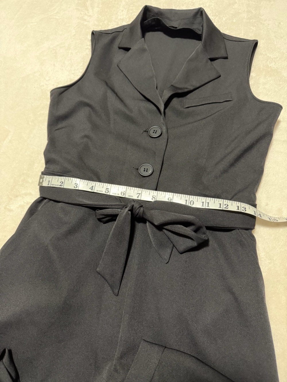 Sleeveless Black Jumpsuit with Tie Waist medium